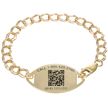 QR Code Santa Rosa Medical ID Bracelet 14k Gold, Gold, large image number 2